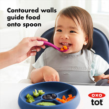 將圖片載入圖庫檢視器 OXO Tot Silicone Divided Plate - Navy