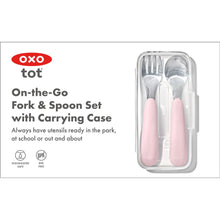 將圖片載入圖庫檢視器 OXO Tot On-The-Go Fork And Spoon Set - Blossom