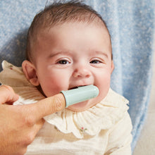 Load image into Gallery viewer, Matchstick Monkey Finger Toothbrush With Portable Case - Grey & Mint Green