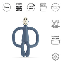 將圖片載入圖庫檢視器 Matchstick Monkey Original Teething Toy With Tail - Airforce Blue