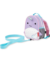 將圖片載入圖庫檢視器 Skip Hop Zoo Mini Backpack with Reins - Narwhal