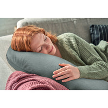 Load image into Gallery viewer, Theraline Bamboo Moon Cuddle & Nursing Pillow - Melange Mid Grey