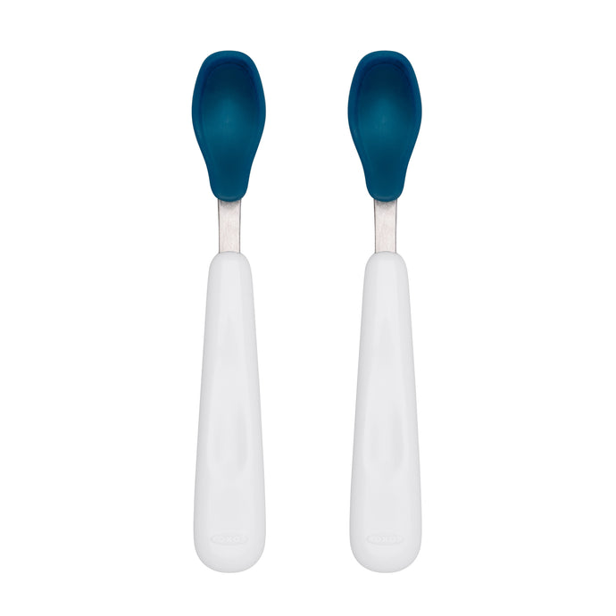 OXO Tot Feeding Spoon Set with Soft Silicone - Navy