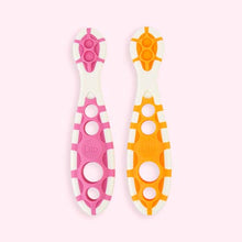 將圖片載入圖庫檢視器 CogniKids Dip 2-Pack Weaning Pre-Spoons - Tangerine/Flamingo