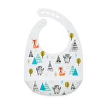 Load image into Gallery viewer, Nuby Super Soft Printed Silicone Bib - Happy Hunting Ground
