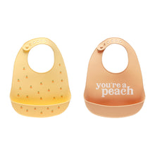 Load image into Gallery viewer, Pearhead Silicone Bib 2 Pack - Youre a Peach