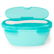 Load image into Gallery viewer, Skip Hop Easy Serve Travel Bowl & Spoon - Grey/Soft Teal