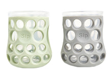將圖片載入圖庫檢視器 CogniKids Sip 2-Pack Natural Drinking Cups - Sage Green/Slate Grey