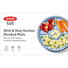 將圖片載入圖庫檢視器 OXO Tot Stick &amp; Stay Suction Divided Plate - Dusk
