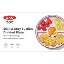 將圖片載入圖庫檢視器 OXO Tot Stick &amp; Stay Suction Divided Plate - Blossom
