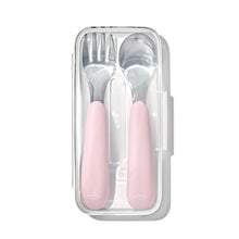 將圖片載入圖庫檢視器 OXO Tot On-The-Go Fork And Spoon Set - Blossom
