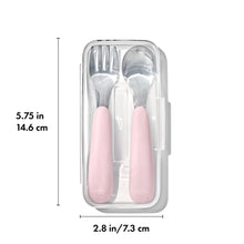 將圖片載入圖庫檢視器 OXO Tot On-The-Go Fork And Spoon Set - Blossom
