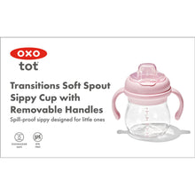 將圖片載入圖庫檢視器 OXO Tot Transitions Soft Spout Sippy Cup With Removable Handles 6oz - Blossom
