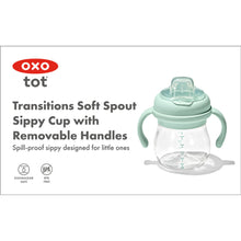 將圖片載入圖庫檢視器 OXO Tot Transitions Soft Spout Sippy Cup With Removable Handles 6oz - Opal
