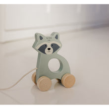 將圖片載入圖庫檢視器 Bubble Wooden Raccoon Pull Along Toy
