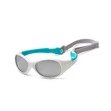 將圖片載入圖庫檢視器 Koolsun Flex Baby Sunglasses - White Aqua 0-3 yrs
