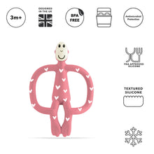Load image into Gallery viewer, Matchstick Monkey Original Teething Toy with Tail - Love Hearts
