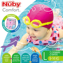 Load image into Gallery viewer, Nuby Printed Swimming Nappies Large 3pk - Girl
