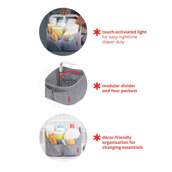 Skip Hop Nursery Style Light Up Diaper Caddy - Oat