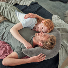 Load image into Gallery viewer, Theraline Plushy Moon Cuddle &amp; Nursing Pillow - Taupe
