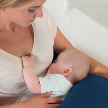 Load image into Gallery viewer, Theraline Plushy Moon Cuddle &amp; Nursing Pillow - Dark Blue
