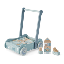 Load image into Gallery viewer, Bubble Wooden Baby Push Cart &amp; Walker with 46 Building Blocks
