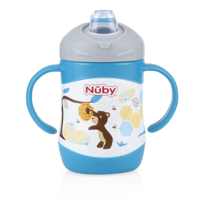 Nuby Stainless Steel Clik-it Insulated Soft Spout 220ml - Bear