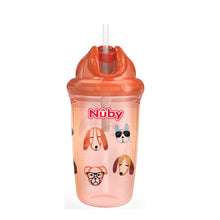 Load image into Gallery viewer, Nuby No Spill Flip-it Thin Straw Cup - Orange
