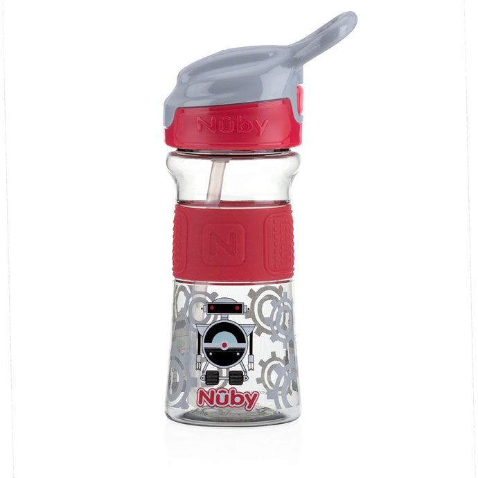 Nuby Soft Spout On the Go Sports Bottle with Push Button - Red