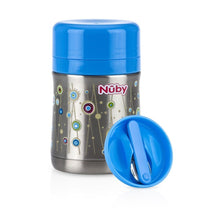 Load image into Gallery viewer, Nuby Stainless Steel Food Jar with Spoon - Blue
