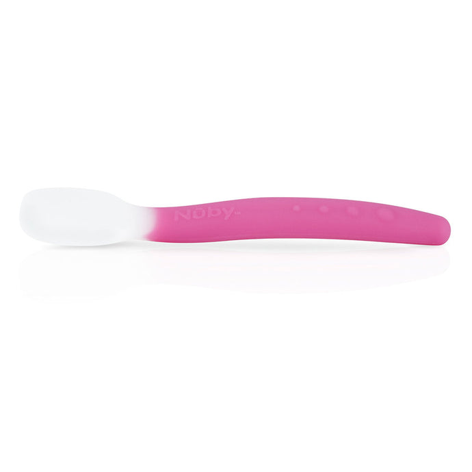 Nuby Garden Fresh Silicone Spoon with Hygenic Case - Pink