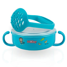 Load image into Gallery viewer, Nuby Stainless Steel Printed Suction Bowl with Round Handles - Blue
