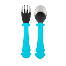 Load image into Gallery viewer, Nuby Sure Grip Stainless Steel Cutlery - Blue
