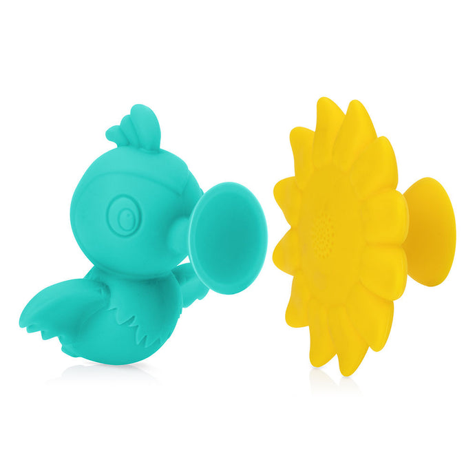 Nuby Silly Suction Hummingbird and Flower - Aqua & Yellow