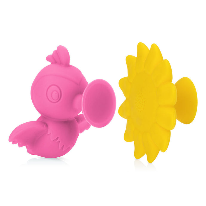 Nuby Silly Suction Hummingbird and Flower - Yellow & Pink