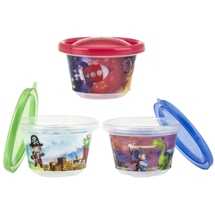 Nuby Wash and Toss Printed Snack Cups - Boy