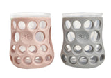 CogniKids Sip 2-Pack Natural Drinking Cups - Blush Pink/Slate Grey